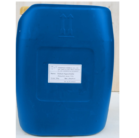 Sodium Hypochlorite NaClO 7-10%, 25kg/can Việt Nam